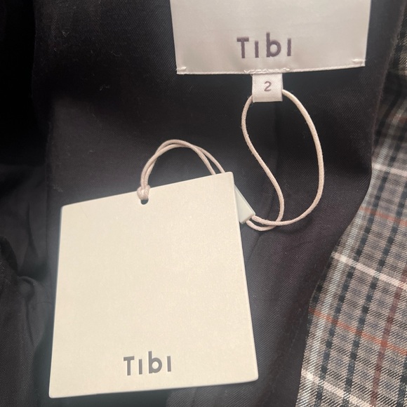 NWT Tibi Gabe cutout checked Twill Blazer Size 2 - Picture 11 of 12